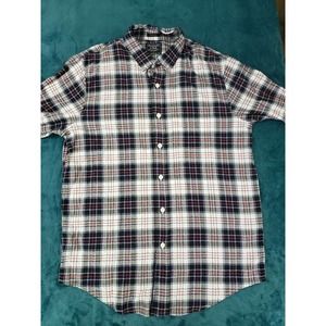 Abercrombie & Fitch Mens Red Plaid Button Up Shirt Size Large Cotton Blend